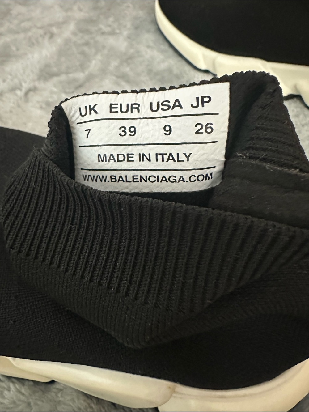 Balenciaga Black and White Knit Slip-On Sneakers Size 9 - Picture 2 of 14